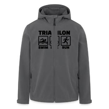 Triathlon - Recycelte Männer Softshell-Jacke von Stanley/Stella - Anthrazit - Vorne - AI Model Male 185 light (185cm)