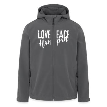 LOVE PEACE Handpan white - Recycelte Männer Softshell-Jacke von Stanley/Stella - Anthrazit - Vorne - AI Model Male 185 light (185cm)