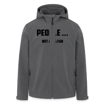 Funny Quotes: PEOPLE ... Not a Big Fan - Recycelte Männer Softshell-Jacke von Stanley/Stella - Anthrazit - Vorne - AI Model Male 185 light (185cm)