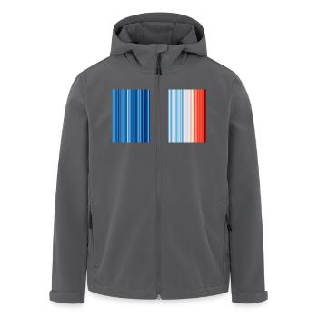 Klimawandel - Show your stripes - Recycelte Männer Softshell-Jacke von Stanley/Stella - Anthrazit - Vorne - AI Model Male 185 light (185cm)