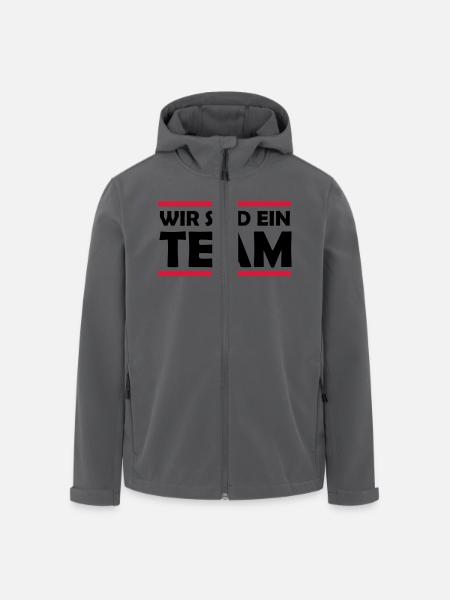 wir_sind_ein_team_02 - Recycelte Männer Softshell-Jacke von Stanley/Stella - Anthrazit