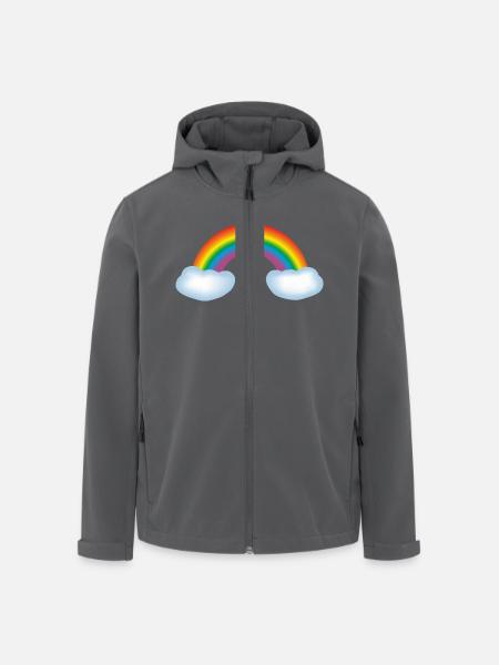 Regenbogen mit Wolken - Recycelte Männer Softshell-Jacke von Stanley/Stella - Anthrazit