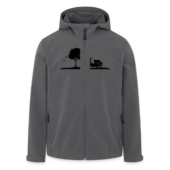 Fahrzeug - Schalbe Baum - Recycelte Männer Softshell-Jacke von Stanley/Stella - Anthrazit - Vorne - AI Model Male 185 light (185cm)