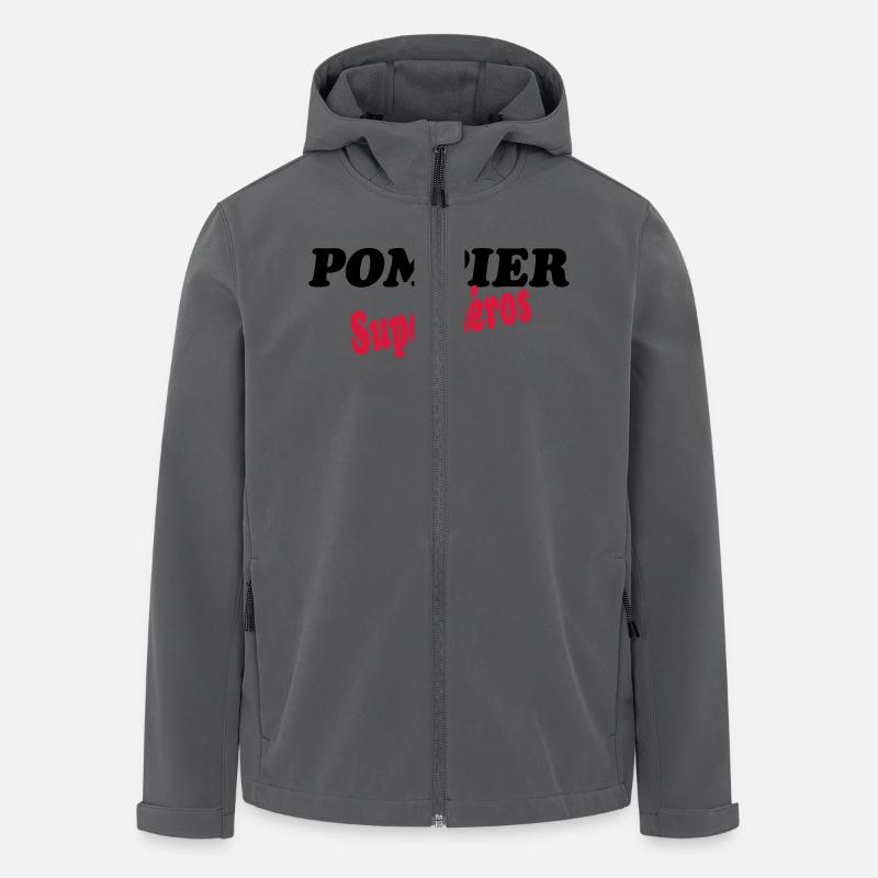 POMPIER super héros - Veste softshell homme en polyester recyclé Stanley/Stella - charbon