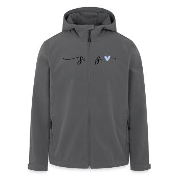 Silas Name Calligraphy Font - Men’s Recycled Softshell Jacket by Stanley/Stella - anthracite - Front - AI Model Male 185 light (185cm)