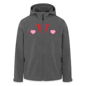Buchstabe v rote Herzen - Recycelte Männer Softshell-Jacke von Stanley/Stella - Anthrazit - Vorne - AI Model Male 185 light (185cm)