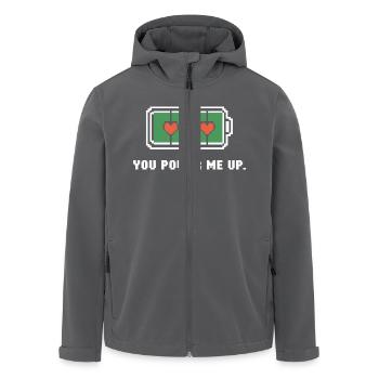 Du powerst mich auf - Recycelte Männer Softshell-Jacke von Stanley/Stella - Anthrazit - Vorne - AI Model Male 185 light (185cm)