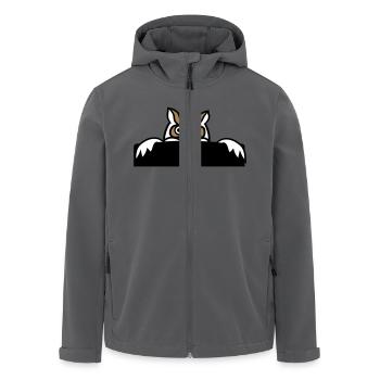 Eule versteckt sich hinter Mauer Zaun Wand Schild - Recycelte Männer Softshell-Jacke von Stanley/Stella - Anthrazit - Vorne - AI Model Male 185 light (185cm)