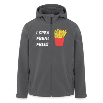 Ich spreche Pommes frites lustiger Spruch - Recycelte Männer Softshell-Jacke von Stanley/Stella - Anthrazit - Vorne - AI Model Male 185 light (185cm)