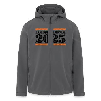 Barcelona 2025 - Recycelte Männer Softshell-Jacke von Stanley/Stella - Anthrazit - Vorne - AI Model Male 185 light (185cm)