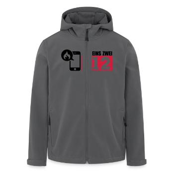 Feuerwehr 112 - Recycelte Männer Softshell-Jacke von Stanley/Stella - Anthrazit - Vorne - AI Model Male 185 light (185cm)