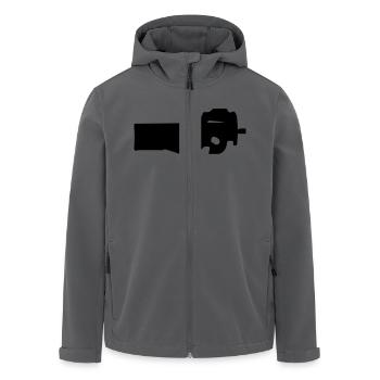 gun rifle pistol weapon military m16 - Recycelte Männer Softshell-Jacke von Stanley/Stella - Anthrazit - Vorne - AI Model Male 185 light (185cm)