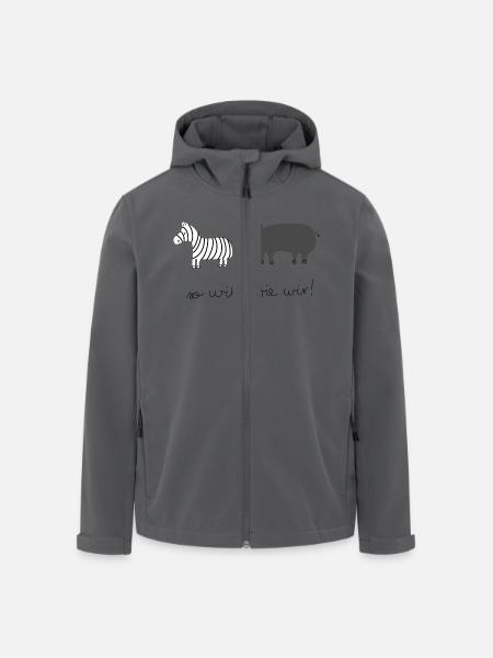 So Wild wie wir (Nashorn & Zebra) - Recycelte Männer Softshell-Jacke von Stanley/Stella - Anthrazit