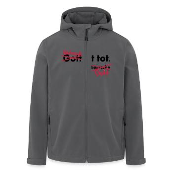 Gott ist tot / Nietzsche Witz Vektor - Recycelte Männer Softshell-Jacke von Stanley/Stella - Anthrazit - Vorne - AI Model Male 185 light (185cm)