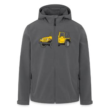 Jeep 4WD 4 x 4 Off Road Off-Road Offroad 4x4 - Recycelte Männer Softshell-Jacke von Stanley/Stella - Anthrazit - Vorne - AI Model Male 185 light (185cm)