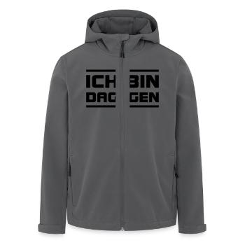 Ich bin dagegen 2 - Recycelte Männer Softshell-Jacke von Stanley/Stella - Anthrazit - Vorne - AI Model Male 185 light (185cm)