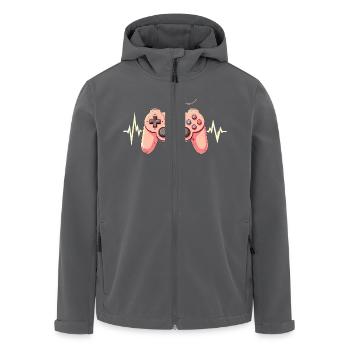 Gaming-Fiesta: Zocken für Alle - Recycelte Männer Softshell-Jacke von Stanley/Stella - Anthrazit - Vorne - AI Model Male 185 light (185cm)