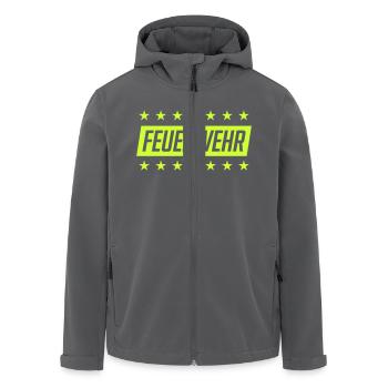 feuerwehr - Recycelte Männer Softshell-Jacke von Stanley/Stella - Anthrazit - Vorne - AI Model Male 185 light (185cm)
