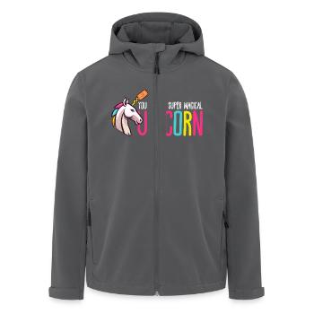Super magisches Einhorn - Recycelte Männer Softshell-Jacke von Stanley/Stella - Anthrazit - Vorne - AI Model Male 185 light (185cm)