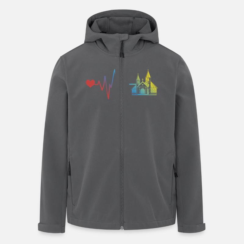 Kirche Puls Herzschlag - Recycelte Männer Softshell-Jacke von Stanley/Stella - Anthrazit