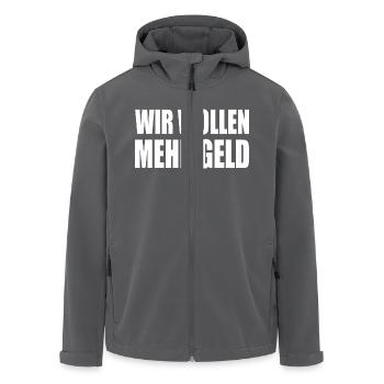 wir wollen mehr geld - Recycelte Männer Softshell-Jacke von Stanley/Stella - Anthrazit - Vorne - AI Model Male 185 light (185cm)