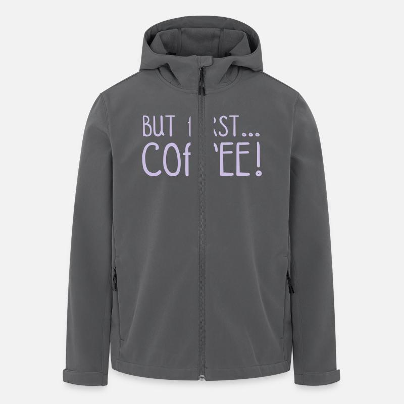 FIRST COFFEE... - Men’s Recycled Softshell Jacket by Stanley/Stella - anthracite