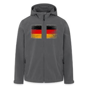 Deutschland Fußball Weltmeister Schwarz Rot Gold - Recycelte Männer Softshell-Jacke von Stanley/Stella - Anthrazit - Vorne - AI Model Male 185 light (185cm)