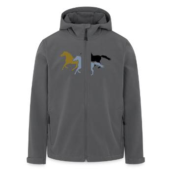 Herd of Galloping Horses - Recycelte Männer Softshell-Jacke von Stanley/Stella - Anthrazit - Vorne - AI Model Male 185 light (185cm)