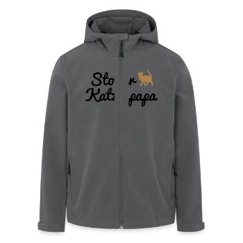 Stolzer Katzenpapa - Recycelte Männer Softshell-Jacke von Stanley/Stella - Anthrazit - Vorne - AI Model Male 185 light (185cm)