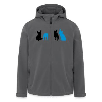 Französische Bulldogge - Recycelte Männer Softshell-Jacke von Stanley/Stella - Anthrazit - Vorne - AI Model Male 185 light (185cm)