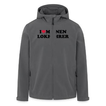 Lokführer - Recycelte Männer Softshell-Jacke von Stanley/Stella - Anthrazit - Vorne - AI Model Male 185 light (185cm)