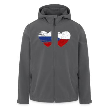 Russland Tschechien Flagge Herz Flagge used - Recycelte Männer Softshell-Jacke von Stanley/Stella - Anthrazit - Vorne - AI Model Male 185 light (185cm)