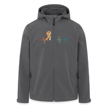Retro Herzschlag Graffiti - Recycelte Männer Softshell-Jacke von Stanley/Stella - Anthrazit - Vorne - AI Model Male 185 light (185cm)