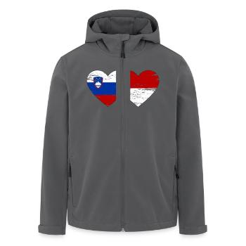 Slowenien Indonesien Flagge Herz used - Recycelte Männer Softshell-Jacke von Stanley/Stella - Anthrazit - Vorne - AI Model Male 185 light (185cm)