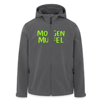 Morgenmuffel - Recycelte Männer Softshell-Jacke von Stanley/Stella - Anthrazit - Vorne - AI Model Male 185 light (185cm)