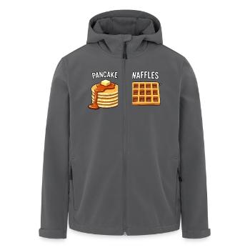 Pfannkuchen über Waffeln - Recycelte Männer Softshell-Jacke von Stanley/Stella - Anthrazit - Vorne - AI Model Male 185 light (185cm)