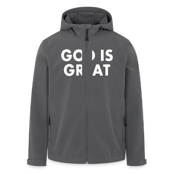 god is great - Recycelte Männer Softshell-Jacke von Stanley/Stella - Anthrazit - Vorne - AI Model Male 185 light (185cm)