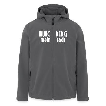 Müncheberg – meine Stadt - Recycelte Männer Softshell-Jacke von Stanley/Stella - Anthrazit - Vorne - AI Model Male 185 light (185cm)