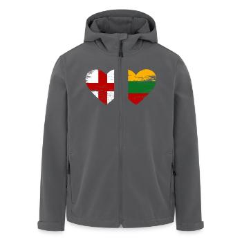 England Litauen Flagge Herzform used - Recycelte Männer Softshell-Jacke von Stanley/Stella - Anthrazit - Vorne - AI Model Male 185 light (185cm)
