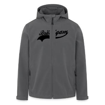 Bräutigam - Recycelte Männer Softshell-Jacke von Stanley/Stella - Anthrazit - Vorne - AI Model Male 185 light (185cm)
