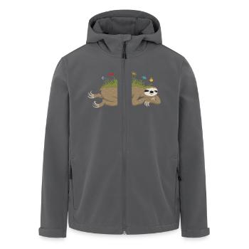 Faultierfrühling - Recycelte Männer Softshell-Jacke von Stanley/Stella - Anthrazit - Vorne - AI Model Male 185 light (185cm)