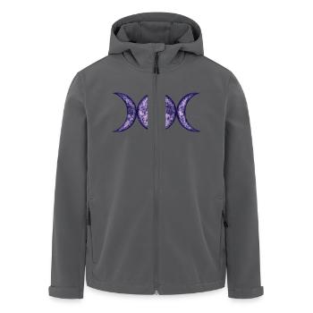 Mondphasen-purple-wicca - Recycelte Männer Softshell-Jacke von Stanley/Stella - Anthrazit - Vorne - AI Model Male 185 light (185cm)