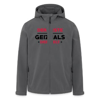 Geizhals - Geizkrägin - Geiz - Geizig - Geld - Recycelte Männer Softshell-Jacke von Stanley/Stella - Anthrazit - Vorne - AI Model Male 185 light (185cm)