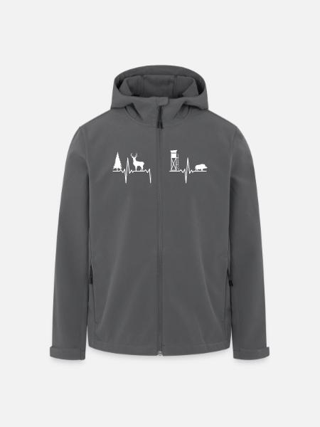 Jäger Herzschlag - Recycelte Männer Softshell-Jacke von Stanley/Stella - Anthrazit