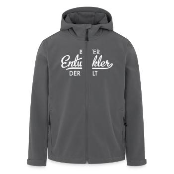 Bester Entwickler der Welt - Recycelte Männer Softshell-Jacke von Stanley/Stella - Anthrazit - Vorne - AI Model Male 185 light (185cm)