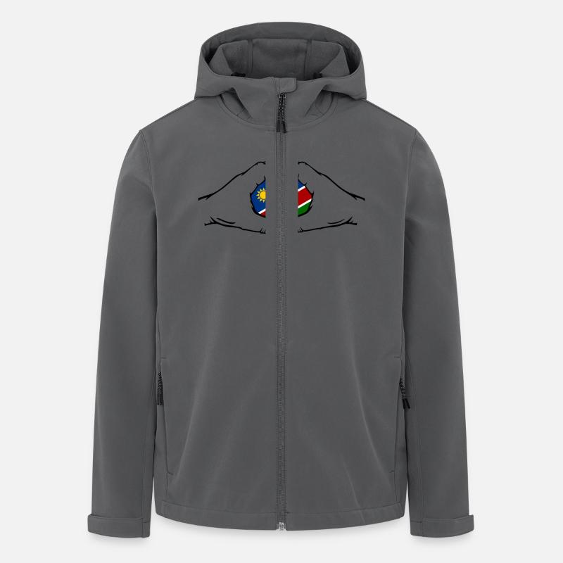 Namibia Flagge Herzform - Recycelte Männer Softshell-Jacke von Stanley/Stella - Anthrazit