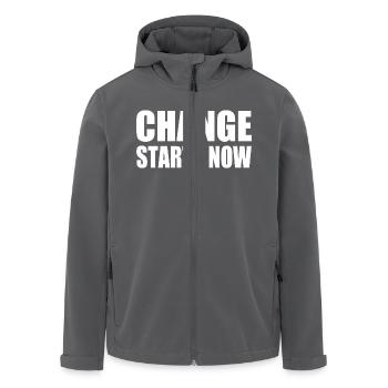 change starts now - Recycelte Männer Softshell-Jacke von Stanley/Stella - Anthrazit - Vorne - AI Model Male 185 light (185cm)