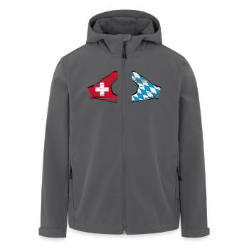 Schweiz Bayern Flagge Hände Herzform used - Recycelte Männer Softshell-Jacke von Stanley/Stella - Anthrazit - Vorne - AI Model Male 185 light (185cm)