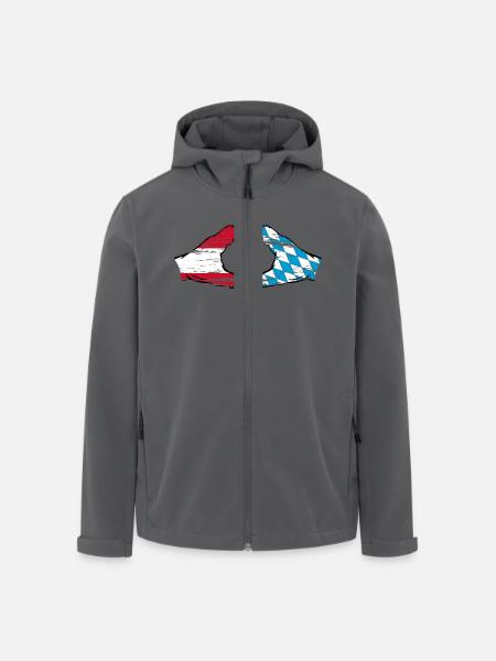 Österreich Bayern Flagge Hände Herzform used - Recycelte Männer Softshell-Jacke von Stanley/Stella - Anthrazit