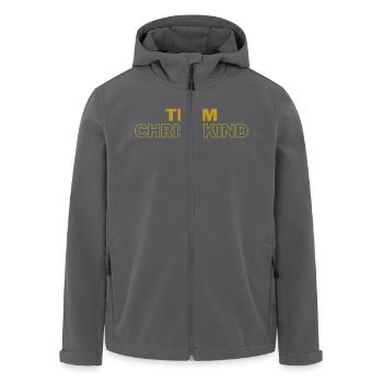 Team Christkind - Gold Design - Recycelte Männer Softshell-Jacke von Stanley/Stella - Anthrazit - Vorne - AI Model Male 185 light (185cm)